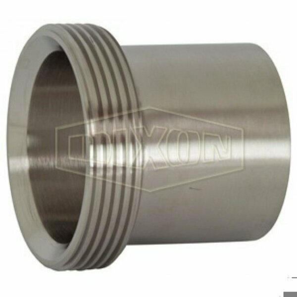 Dixon Light Wall Tank Ferrule, 1 in Nominal, Thread Beveled Seat End Style, 304 Stainless Steel 15WL-G100